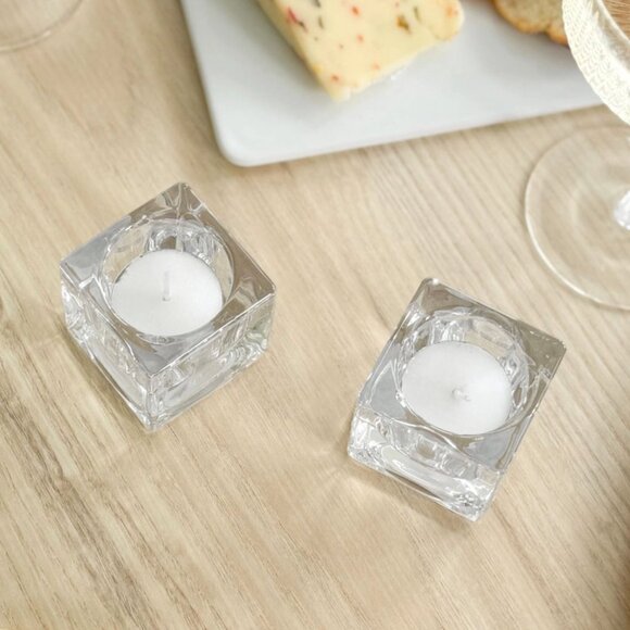 (Set of x6) Abbott Collection - Clear Glass Square Tealight Holders - Picture 2 of 10